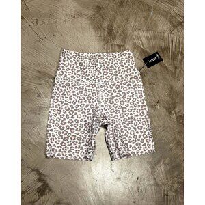 LAHANA ACTIVE WOMEN'S LEOPARD PRINT 'MIMI' BIKER SHORT / LARGE / ATHLEISURE / NW